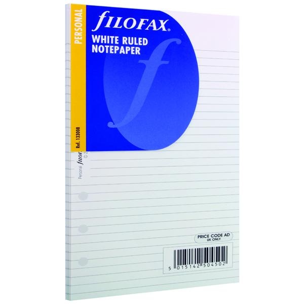 Filofax Refill Personal Ruled Paper White (Pack of 30) 133008