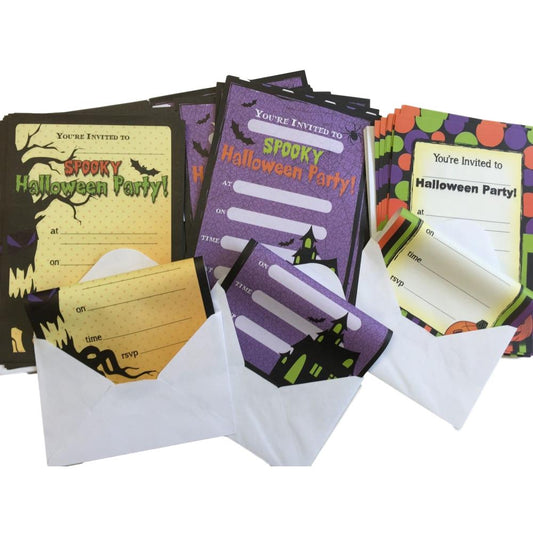 Pack of 20 Halloween Invitations & Envelopes