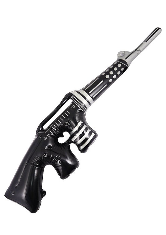 Inflatable Machine Gun Black with Silver Detail 90cm Fancy Dress Prop