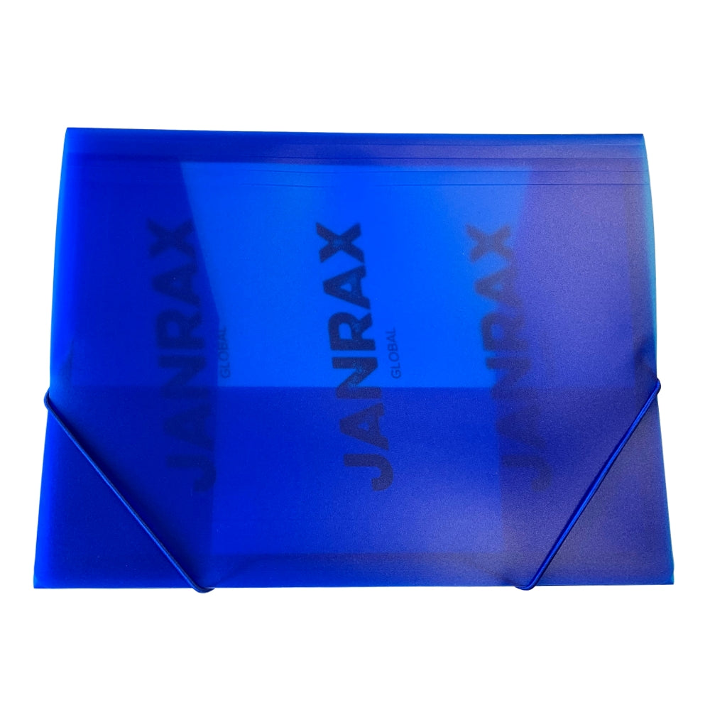 Janrax A4 Clearview Blue 3 Flap Folder with Elasticated Closure