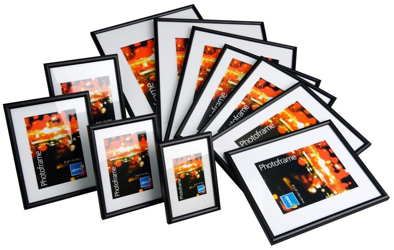 4 x Kenro Frisco A4 Black Plexiglass Photo Frame (21x30cm) Plastic Front