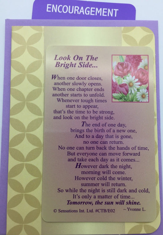 Look On The Bright Side Sentimental Keepsake Wallet Card