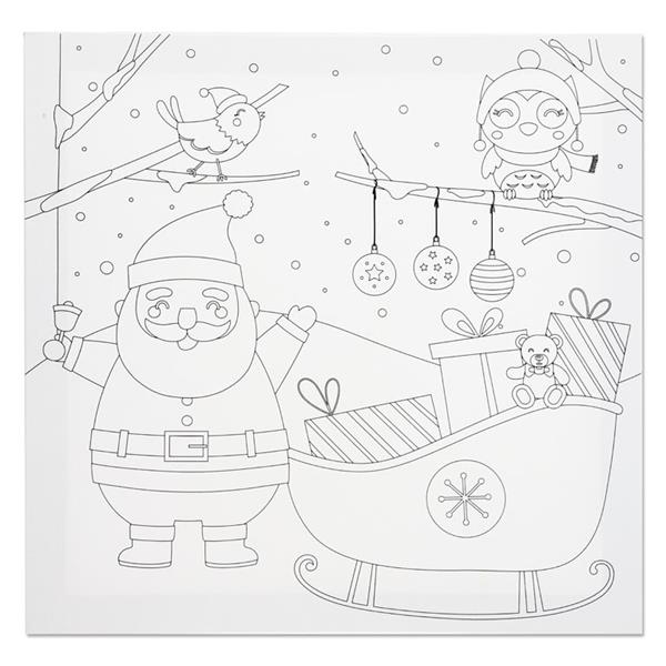 Colour My Christmas Edition Sleigh Woods Design Canvas 300 x 300mm by Icon Art