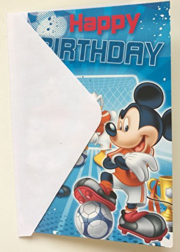 Mickey Mouse Goofy Donald Duck Football Birthday Cards