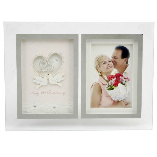 Reflection Sentiment Photo Frame with Verse Silver 25th Anniversary