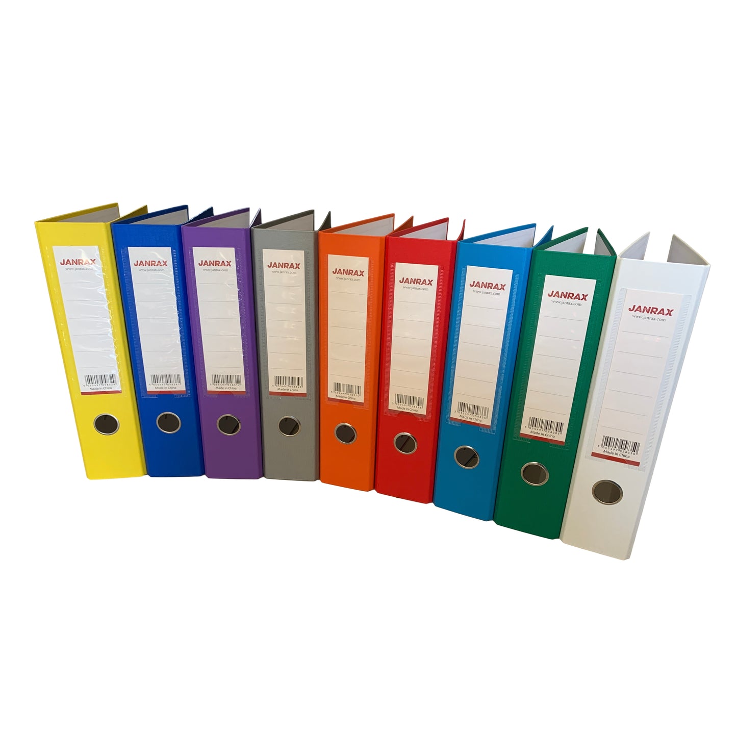 Pack of 10 A4 Assorted Colour Paperbacked Lever Arch Files by Janrax