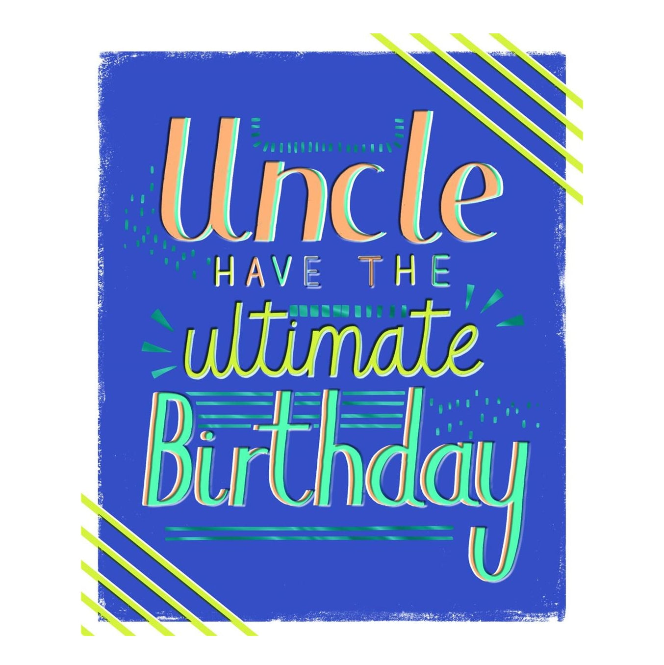 Birthday Card for Uncle Contemporary Text Design