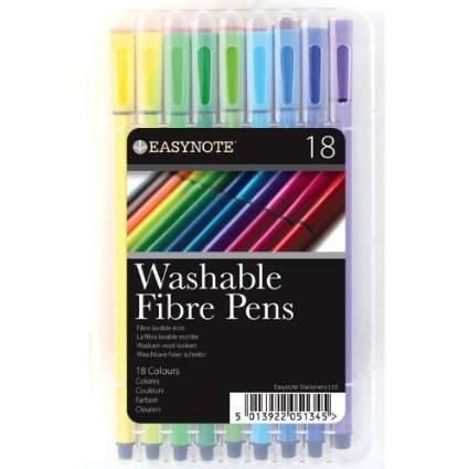 Easynote Washable Fibre Pens (Pack of 18)