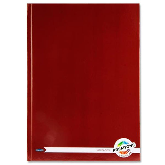 A4 160 Pages Rhubarb Red Hardcover Notebook by Premto