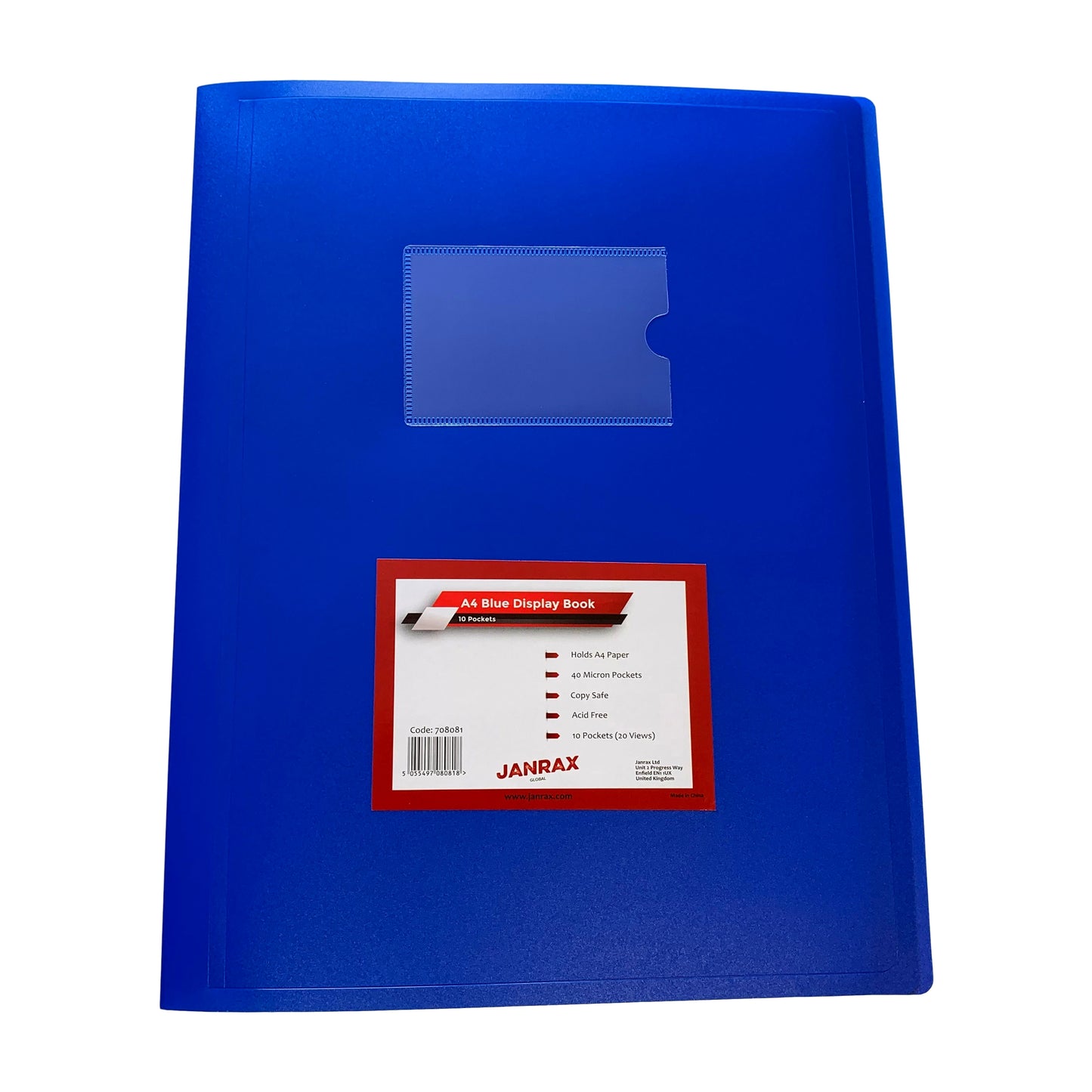 A4 Blue Flexible Cover 10 Pocket Display Book