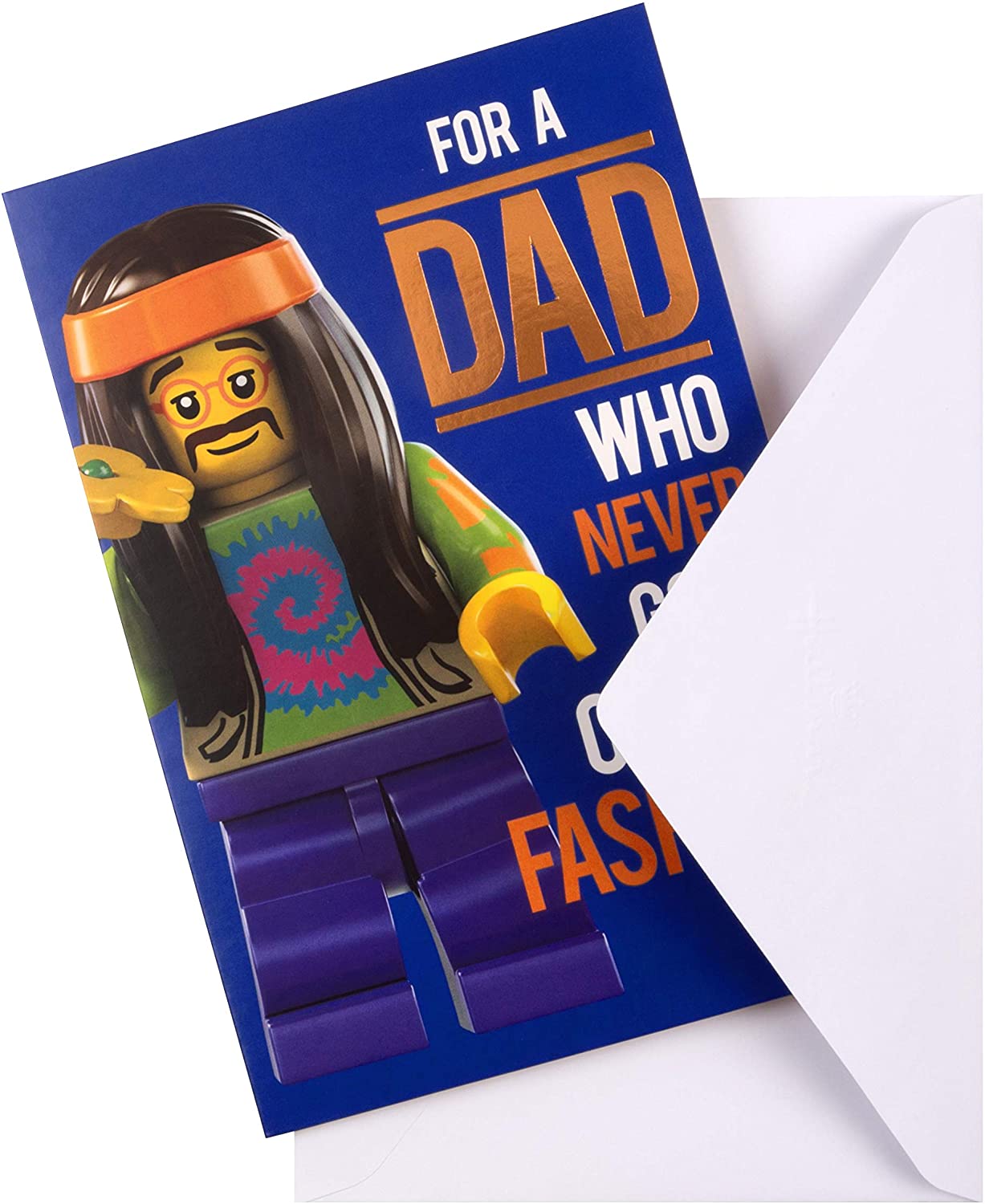 For a Dad Iconics Lego Design Open Greeting Card