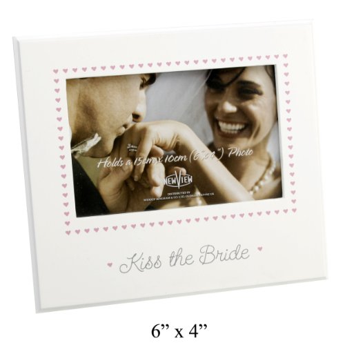 New View Petite MDF Photo Frame "Kiss The Bride" Wedding