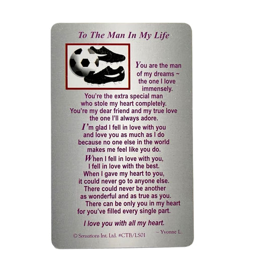 To The Man In My Life...Wallet Card (Sentimental Keepsake Wallet / Purse Card)