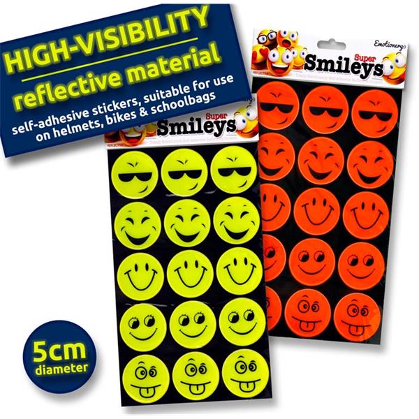 Pack of 15 High-Visibility Super Smiley Stickers by Emotionery