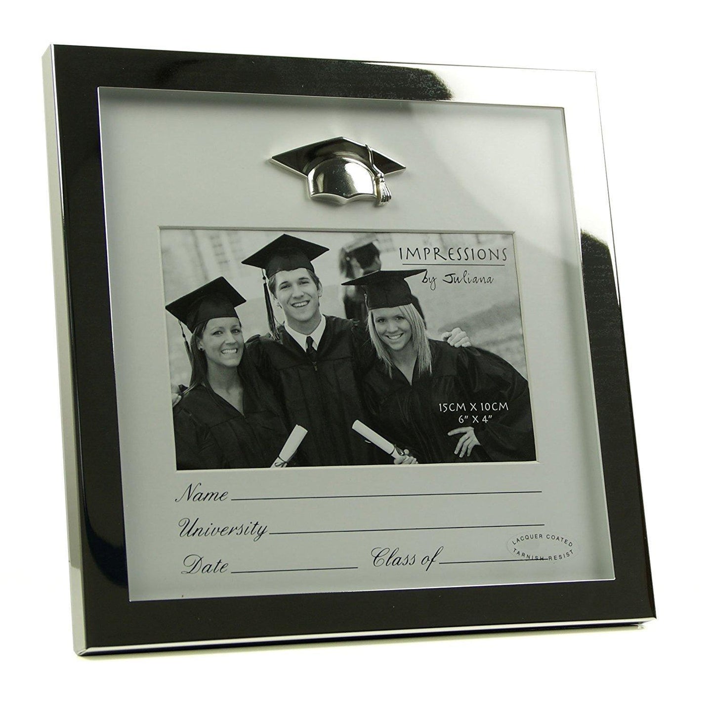 Shiny Silverplated Graduation Photo Frame with Mount