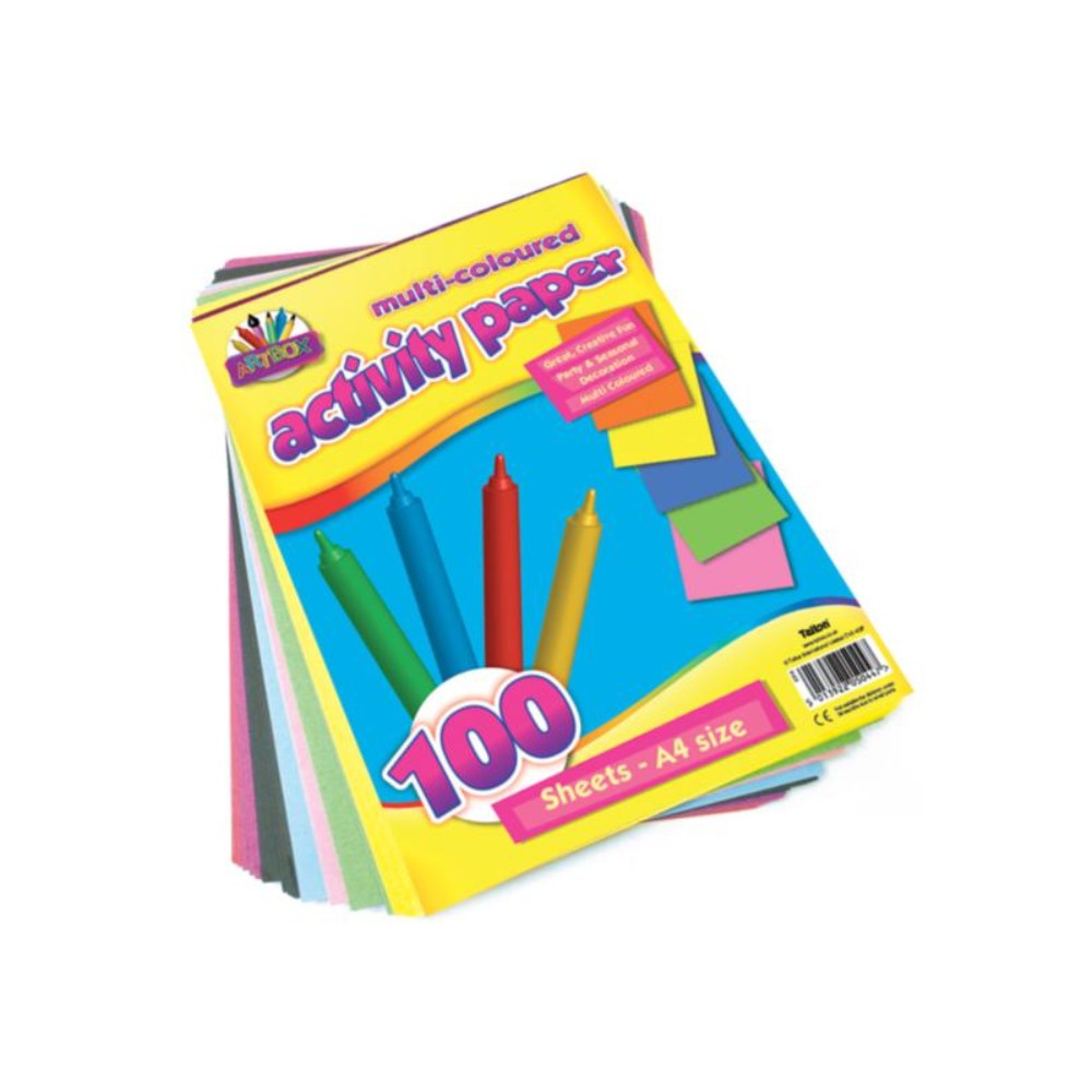 Pack of 100 Sheet of Artbox A4 Activity Paper - Assorted