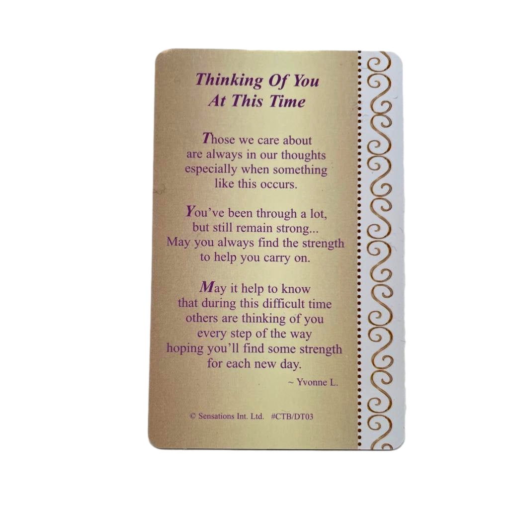 Thinking Of You At This Time Sentimental Keepsake Wallet / Purse Greeting Card