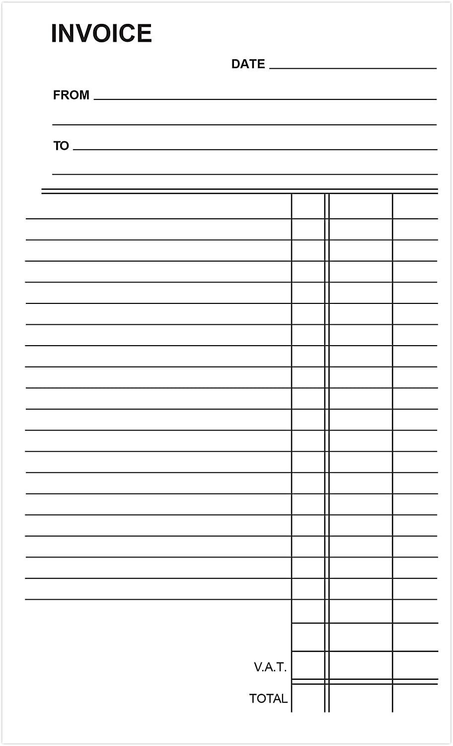 Triplicate Invoice Book 8.25"x5" (210 x 127mm)