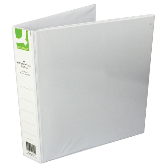 Pack of 6 A4 White 40mm Presentation 4D-Ring Binders