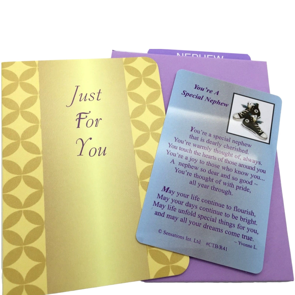 You're A Special Nephew Sentimental Keepsake Wallet / Purse Card