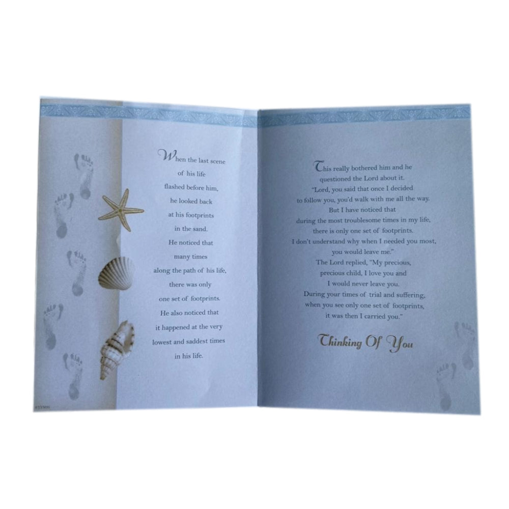 Footprints Sympathy Card Soft Whispers