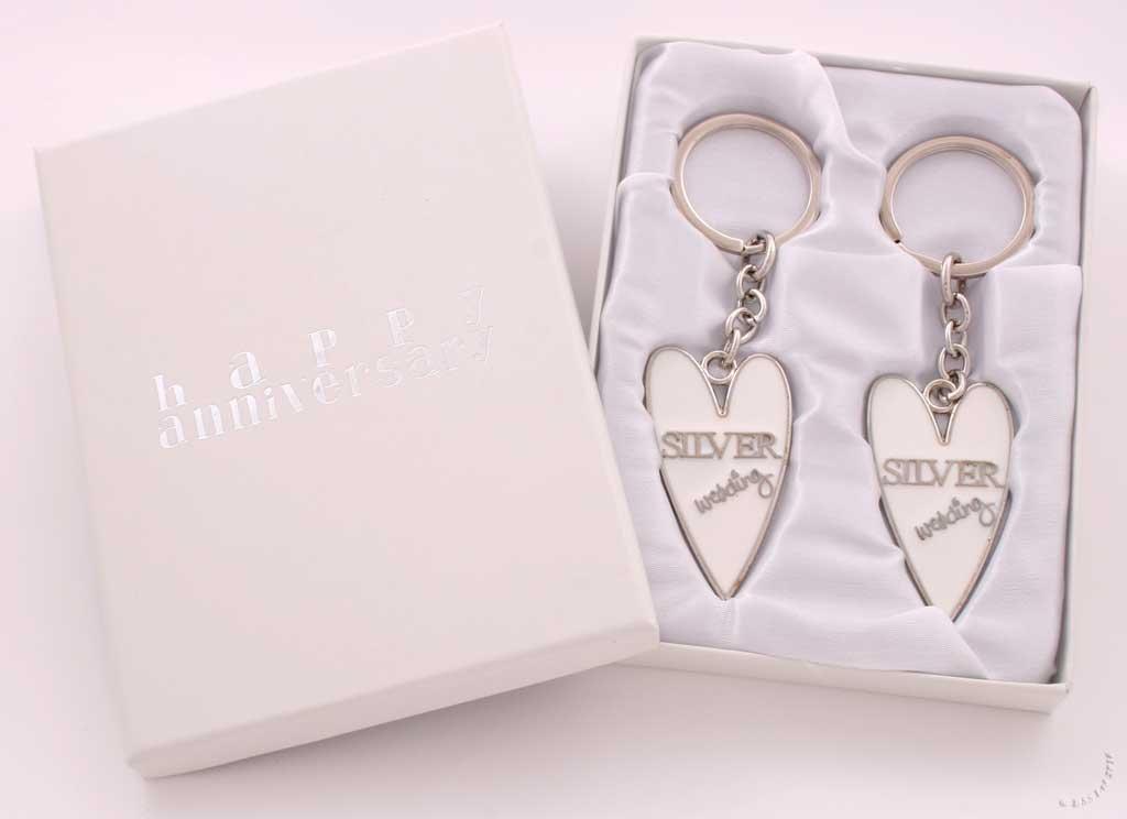 Wendy Jones Blackett Designer Silver anniversary Set of 2 Keyrings