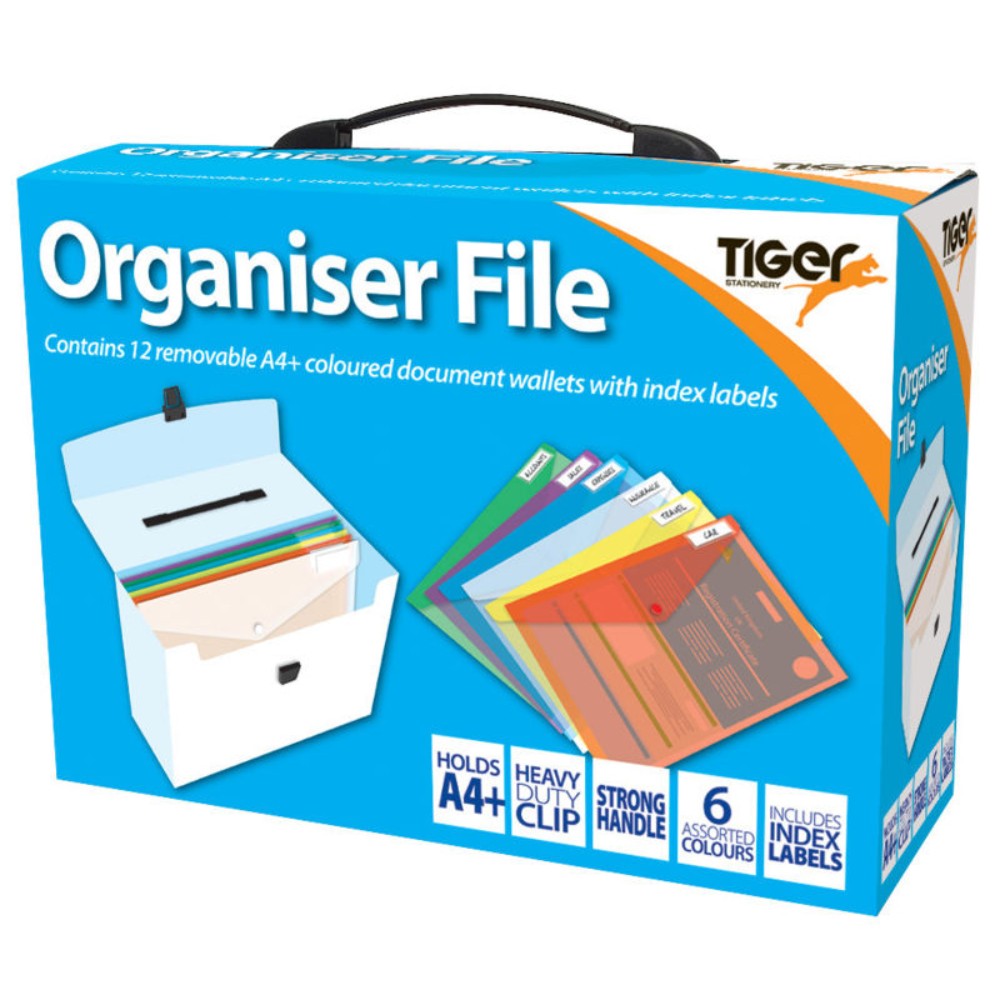 Tiger A4 12 Part Organiser File