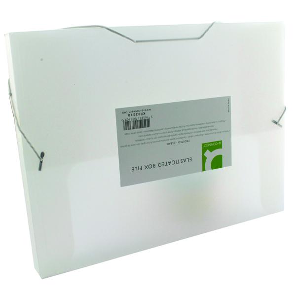 Q-Connect Elasticated Folder 25mm A4 Clear KF02310