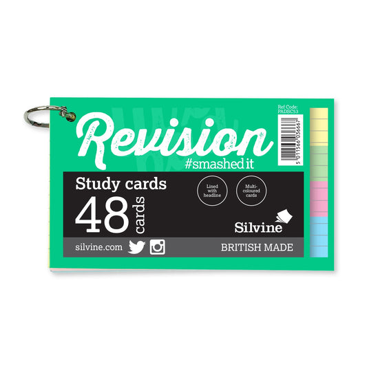 48 Assorted Colour 5x3" Revision Cards on Binding Ring