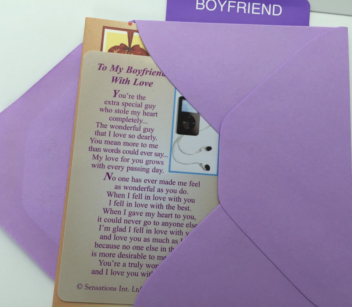 My Boyfriend With Love....Wallet Card (Sentimental Keepsake Wallet / Purse Card)