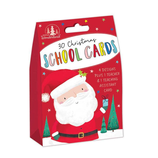 Pack of 30 Cute Characters Design Kids School Christmas Cards