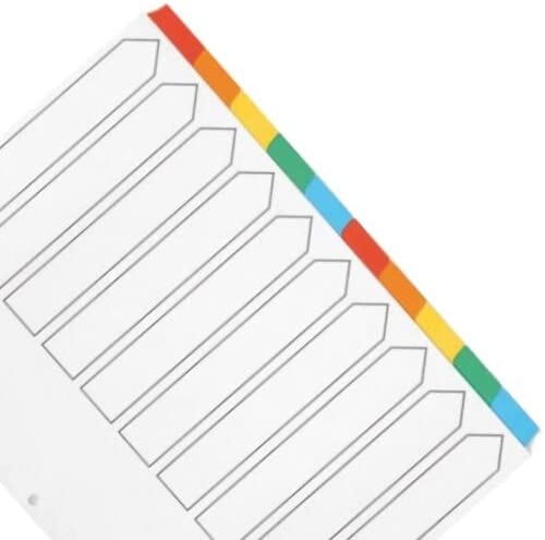 Q-Connect 10-Part Index Multi-punched Reinforced Board Multi-Colour Blank Tabs A4 White KF01526