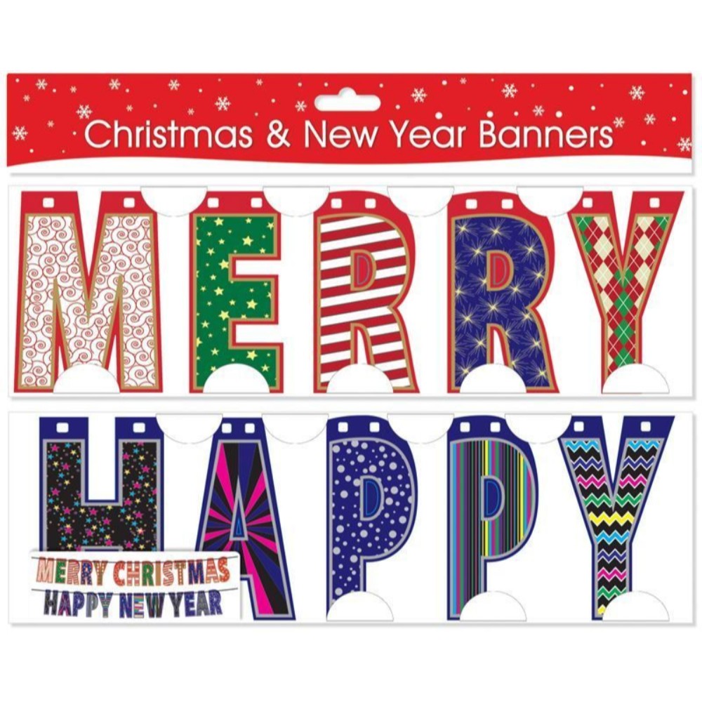 Christmas and Happy New Year Banner Decoration