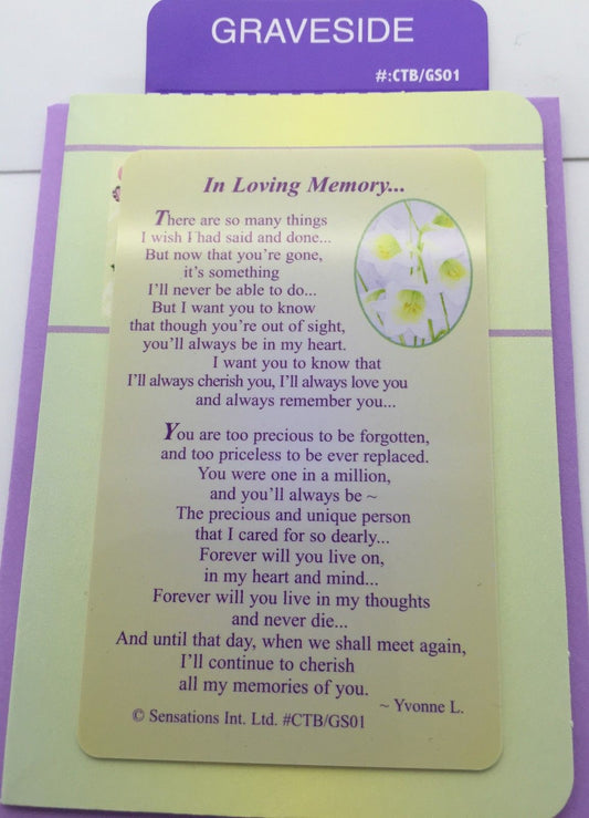 In Loving Memory....Wallet Card (Sentimental Keepsake Wallet / Purse Card)