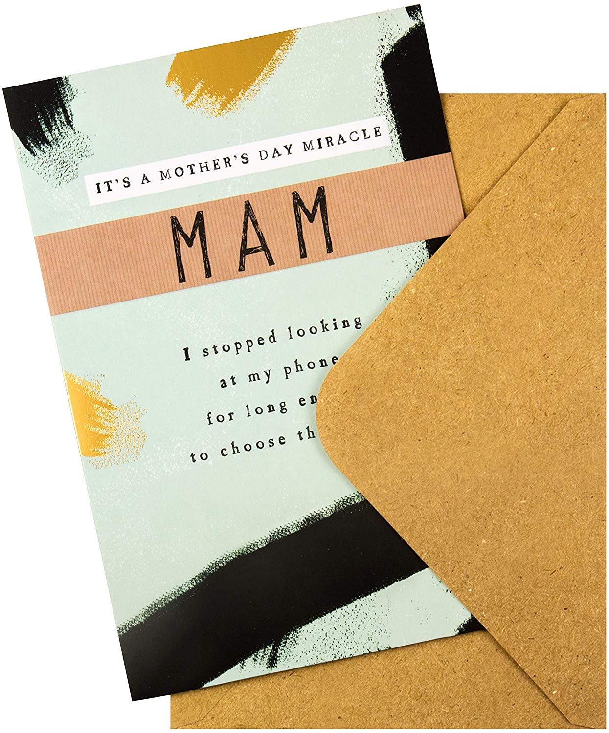 Mam Mother's Day Card Embossed Contemporary Design