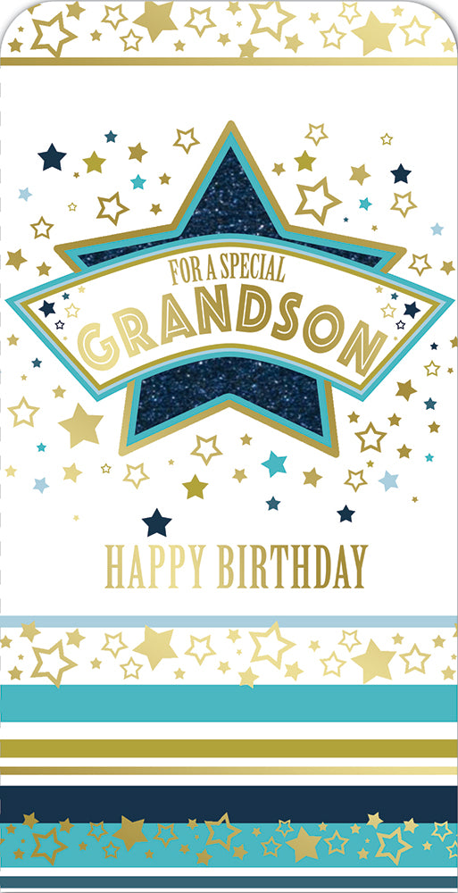 For a Special Grandson Star Design Birthday Luxury Gift Money Wallet Card