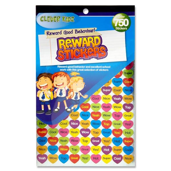 Pack of 750+ Reward Stickers by Clever Kidz