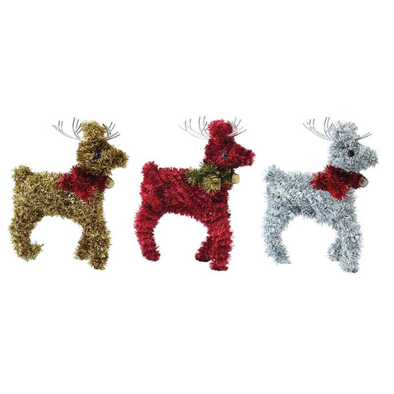 Reindeer Christmas Tinsel Decoration