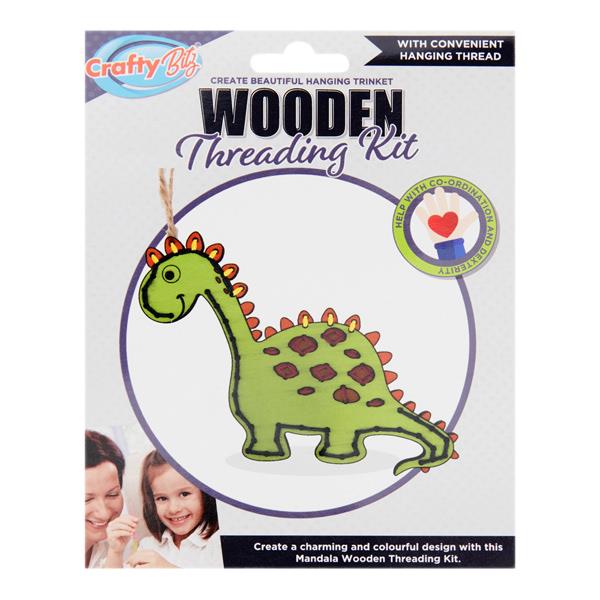 Dino Design Wooden Threading Kit by Crafty Bitz