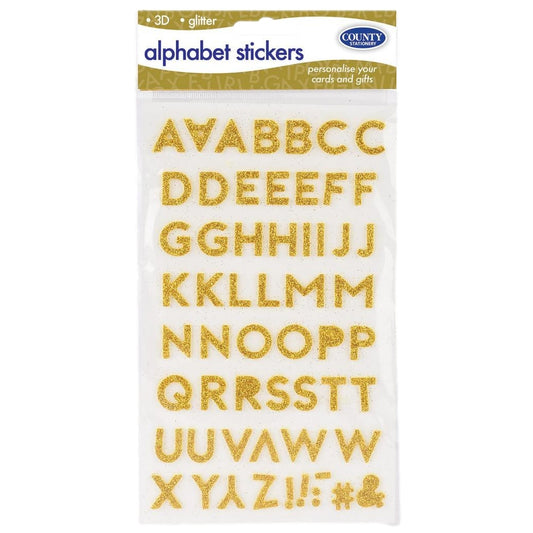 Gold Glitter Alphabet Stickers