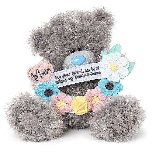 Tatty Teddy Holding A Garland of Beautiful Flowers Banner Me to You Bear