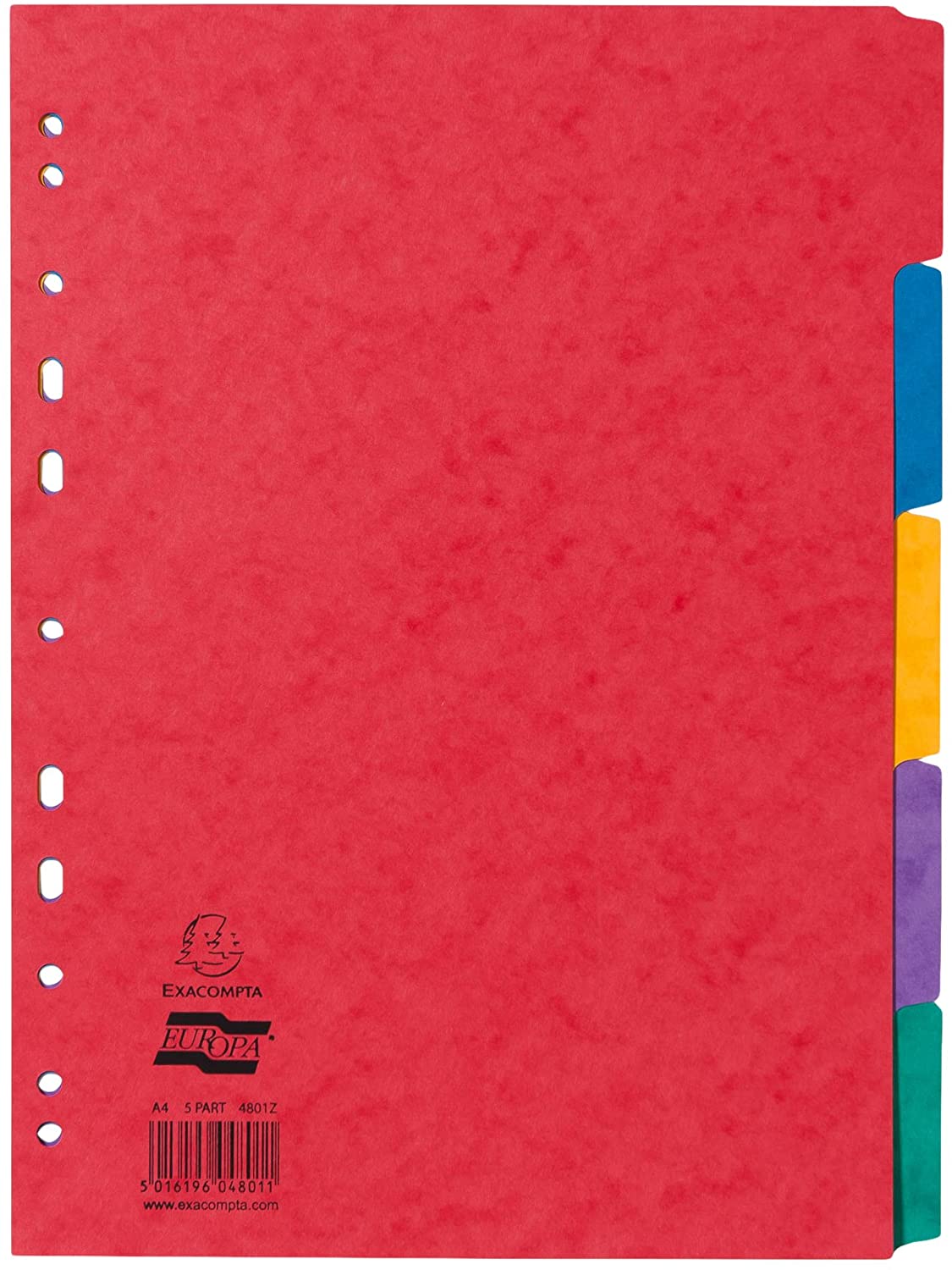 Europa 5 Part Pressboard Index Dividers