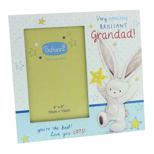 Bebunni Collection Polka Dot Wooden Photo Frame 4" x 6" - Grandad