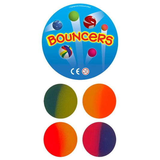 Bag of 100 Bouncing Balls Jet 3.5cm Frosted Split 4 Assorted