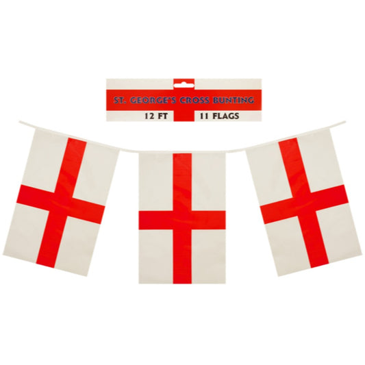 St George Day England Flags Bunting 12 Feet