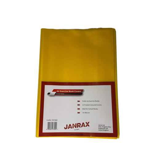 Pack of 10 A4 Frosted Yellow Exercise Book Covers