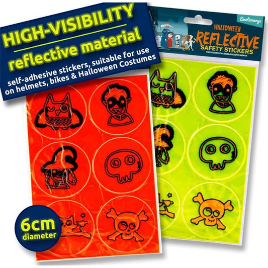 Pack of 6 Halloween High-visibility Reflective Safety Stickers by Emotionery