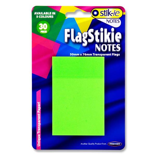 Pack of 30 Piece 50 x 76mm Flag Stikie Notes by Stik-Ie