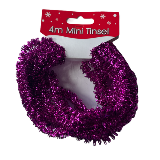 4m Hot Pink Decorative Mini Tinsel