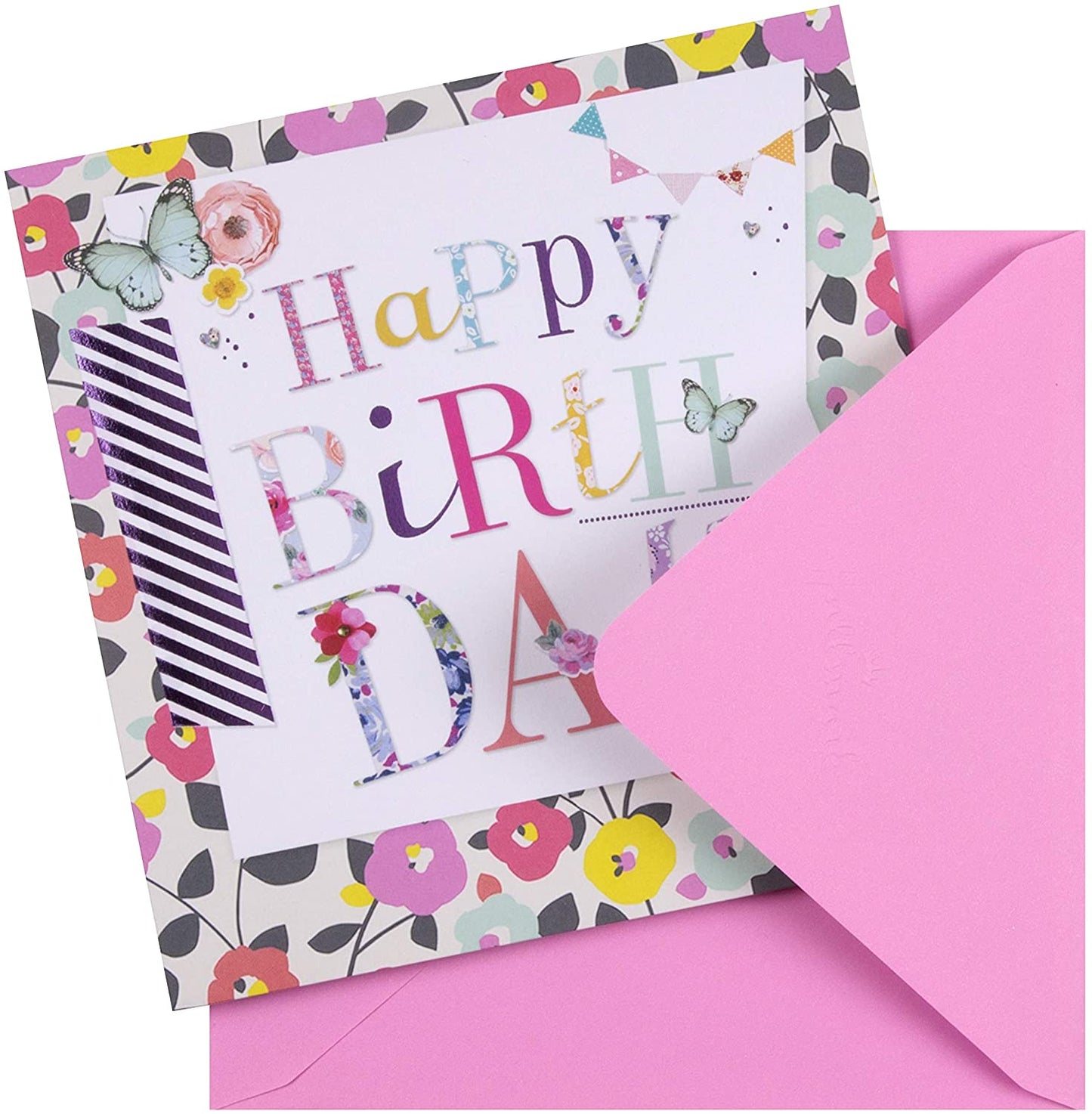 Colourful Design Open Female Birthday Card